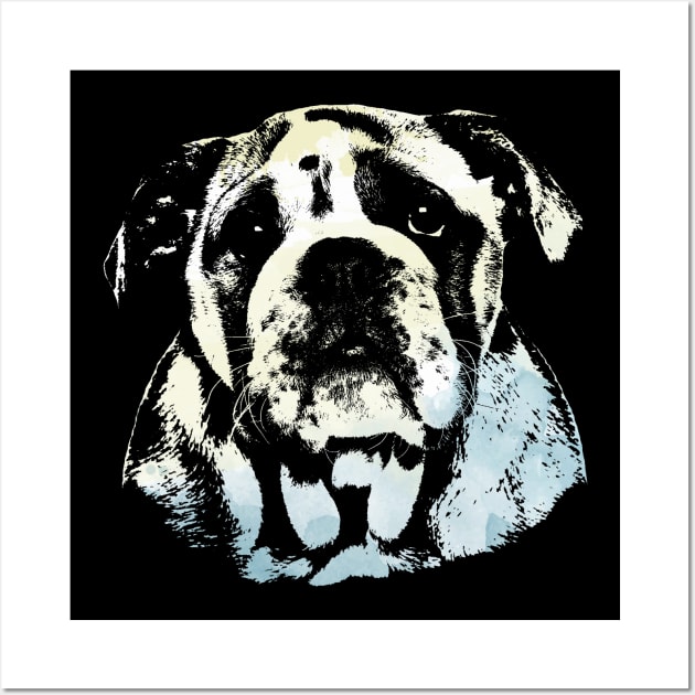 Cute English Bulldog Puppy Wall Art by Nartissima